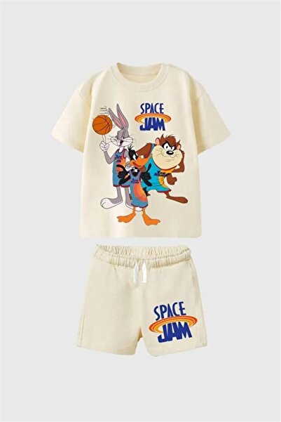Zehrace New Season Boy's Printed T-shirt Shorts Top and Bottom Set