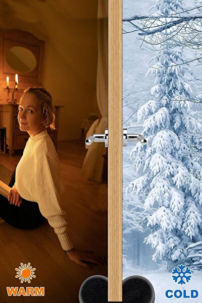 BYENS 2 Adet Kapı Altı Rüzgar Önleyici Isı Yalıtım Süngeri Rüzgarlık Stoper Koruması Toz Soğuk Sünger