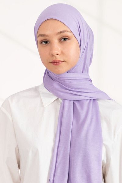 hijabchi Şal din bumbac pieptănat Jersey Şal - Lavandă