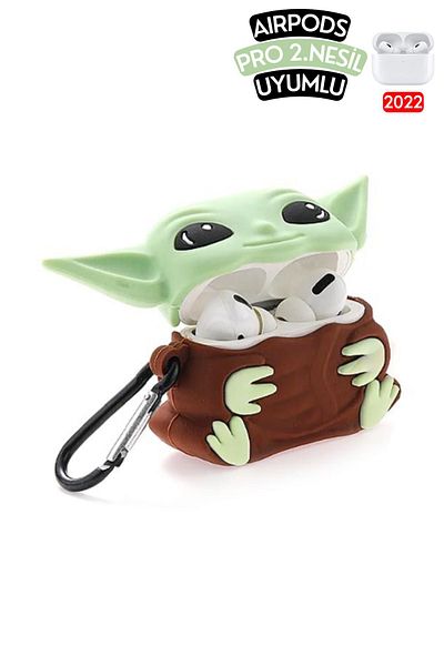 EWEC Pro 2Generation Compatible Cute Yoda Figured Protective and Shock Absorbing Silicone Headphone Case