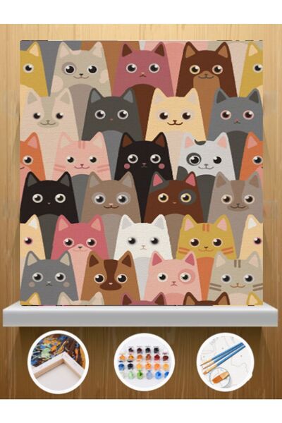 CNS HOBBY TUVAL Sayılarla Boyama Tuval Seti Fırça Boya Dahil Çerçeveli 40x50 ...