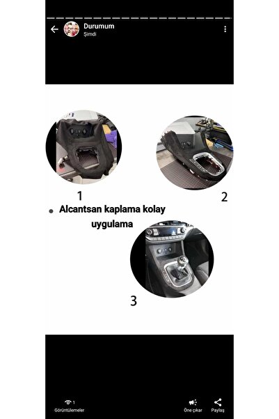 ALCANTARA Kendinden Yapışkanlı Gri Alcantsan Kumaş 1 Metre / 140 Cm