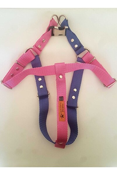 Loyal Friend Store Köpek Göğüs Bel Tasma Takımı X L Beden (65-75 Cm) Koyu Mavi Pembe Karışık