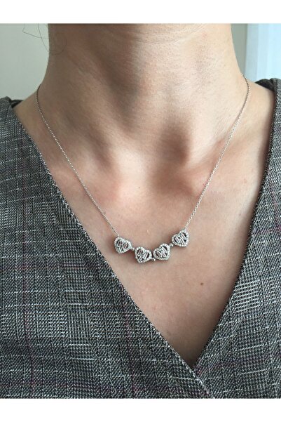 Zeta Jewel Mıknatıslı Açılır Kapanır Kalp Aşk Kolyesi Yonca Seti