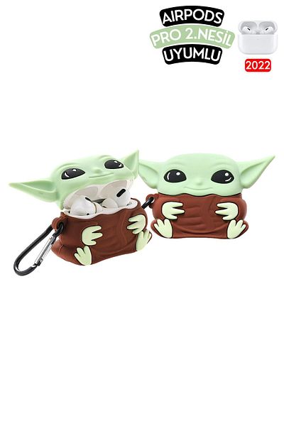 EWEC Pro 2Generation Compatible Cute Yoda Figured Protective and Shock Absorbing Silicone Headphone Case
