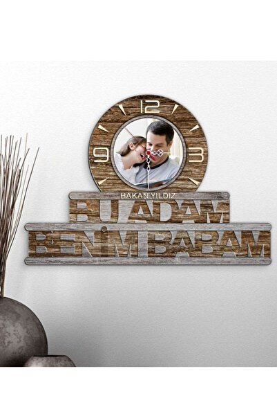 zeyalazer Decorative Wall Clock with This Guy Is My Dad Design for Father's Day