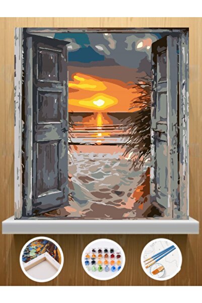 CNS HOBBY TUVAL Sayılarla Boyama Tuval Seti Fırça Boya Dahil Çerçeveli 40x50 ...