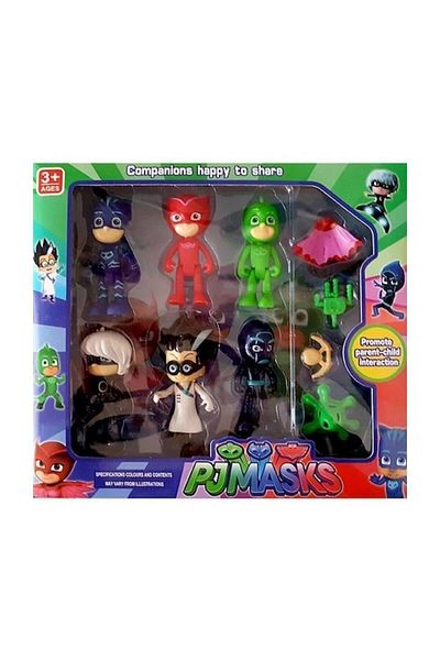 OMZ 1 Piece Pjmasks - 10-Piece Boys' and Girls' Pijamaskeliler Figure Set Toys