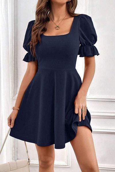 LİVE SPORT Rochie de damă mini crep cu mâneci cu balon