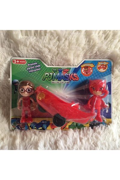 OMZ 1 Piece Pjmasks Deluxe Cat-Car Pijamaskeliler with Trolley Figure Toy Boys Children's Toys Girls