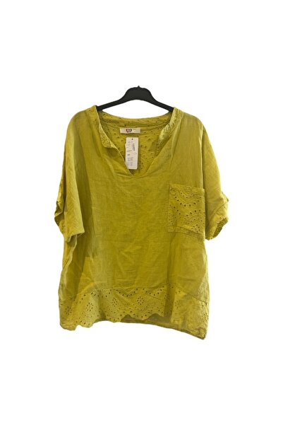 PHUTİ COLLECTION Linen Blouse - Imported and Scallop Detailed
