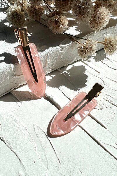ODESE DESIGN 2'li İz Yapmayan Klips Toka Seti Pembe Sedef