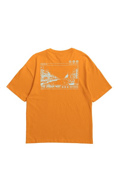 Eazy Co Eazy Orange Amsterdam Unisex Oversize εμπριμέ κοντομάνικο μπλουζάκι