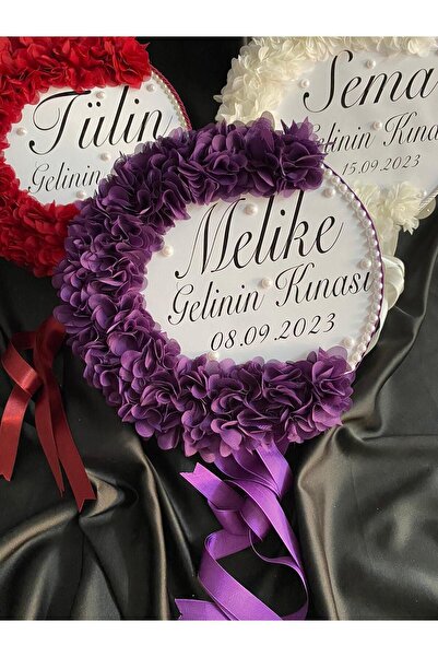 TAN EVENT 30 cm Mor Gelin Defi ,Gelin Tefi ,İsimli Tef,İsimli Def