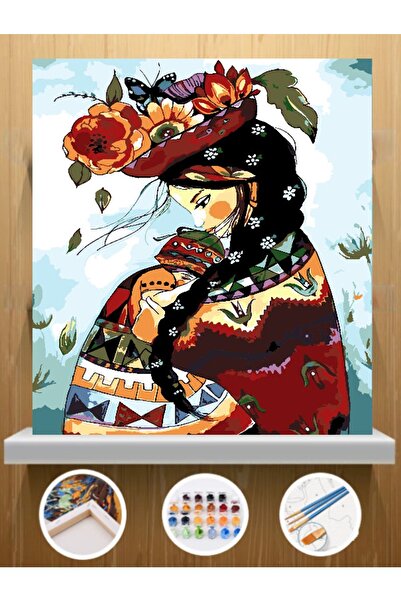 CNS HOBBY TUVAL Sayılarla Boyama Hobi Seti 40x50 cm Çerçeveli Tuval Seti Fırç...