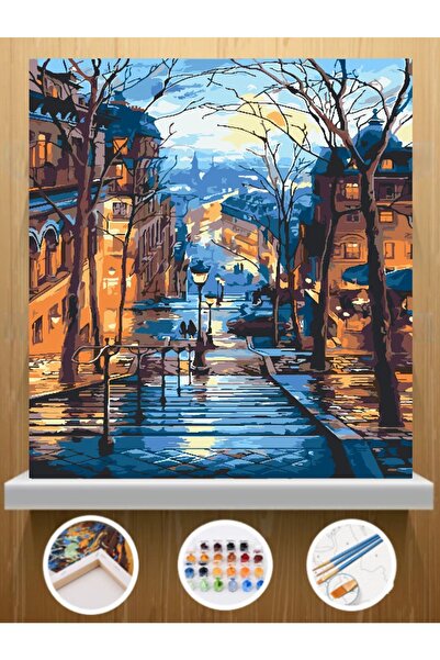 CNS HOBBY TUVAL Sayılarla Boyama Hobi Seti 40x50 Cm Çerçeveli Tuval Seti Fırç...