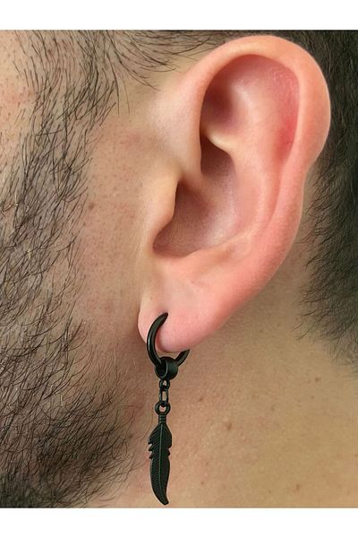 Piercing Market Steel & Silver Men's Unisex Steel Dangle Earrings - Does Not Make Rust and Tarnish