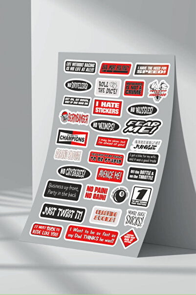 Sticker Market Sponsor Motosiklet Bisiklet Araç Sticker Seti (11)