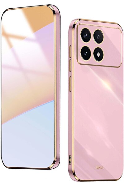 Rivor Xiaomi Poco X6 Pro Uyumlu Kılıf Parlak Kenarı Altın İşlemeli Kamera Kor...