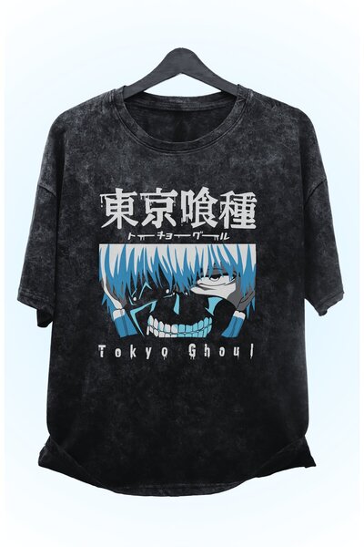 Fuddy Moda Tokyo Ghoul Štampano Unisex Oversize kroj Majica - Oprana i Istroš...