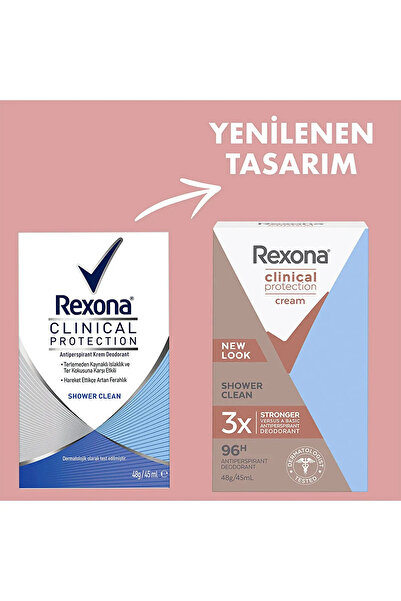 Rexona Clinical Protection Kadın Stick Deodorant Shower Clean 96 Saate Kadar Koruma 45 ml X4 Adet