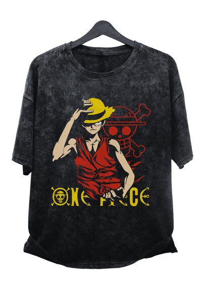 Fuddy Moda One Piece Luffy EX2 Printed - Tricou anime oversize unisex