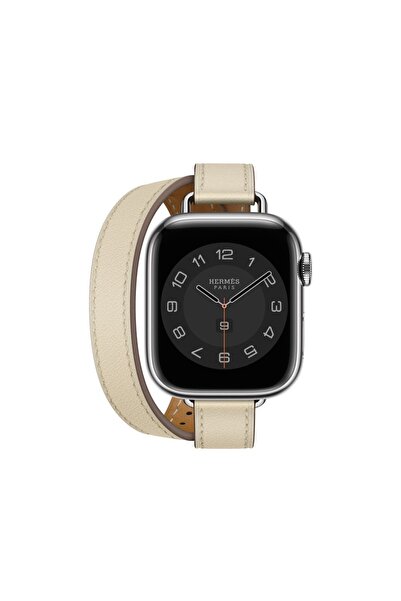Teknoband Hermes Deri Kordon Double Tour Apple Watch 38/40/41 Mm Uyumlu (logolu)