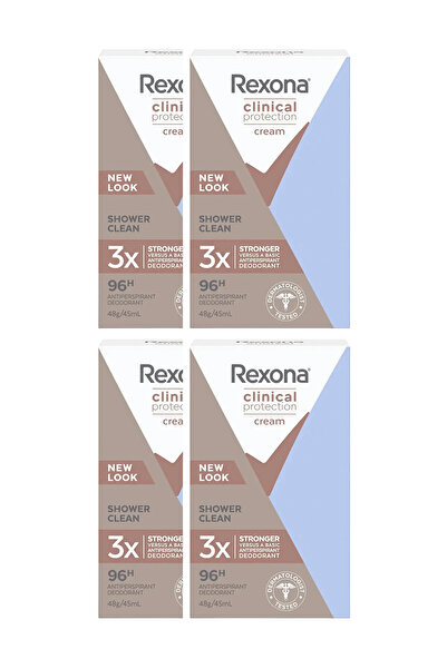 Rexona Clinical Protection Kadın Stick Deodorant Shower Clean 96 Saate Kadar Koruma 45 ml X4 Adet