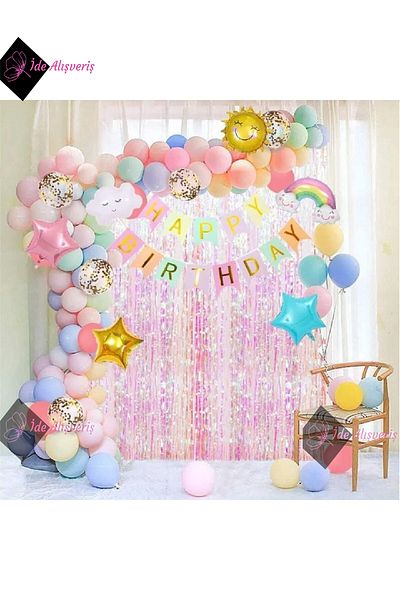 Bkmc Birthday Party Decorated Set - Sky and Sun Clouds Theme