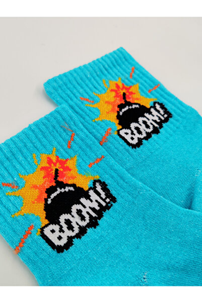 Shuttle Park Унисекс сини колежански чорапи Boom Comics