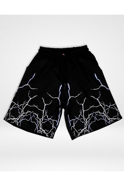 Hunors Sportswear & Company Unisex Μαύρο σορτς - Lightning Printed