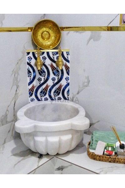 ege gross White Marble Melon Dılım Kurna