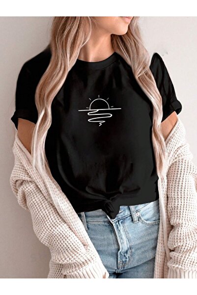 over head oh Crni zalazak sunca Štampano Oversize kroj Žene T-shirt