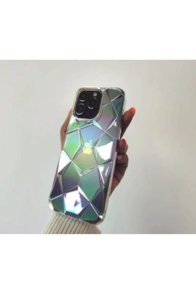 Vision iPhone 11 Uyumlu Elite Baklava Dilimli Hologram Kılıf, Silikon Kılıf