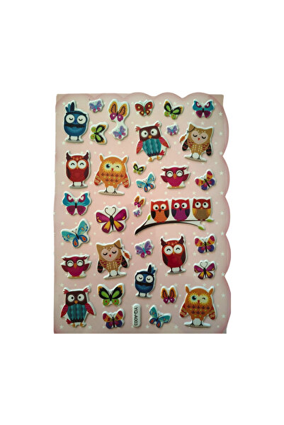 Bluoksweet 20x13cm Autocolant pentru copii cu bufniță în relief, dimensiune m...