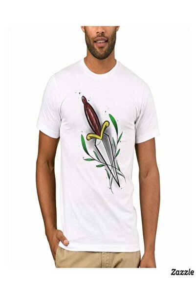 CLASSY.MODA Μπλουζάκι μονόχρωμο - Λευκό μπλουζάκι με κοντό μανίκι με λαιμόκοψη