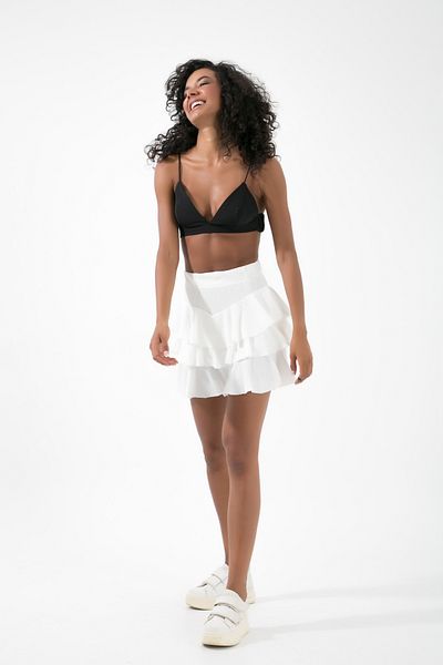 MuuBs 3 Layer Ruffled and Wrapped Fabric Skirt - Best