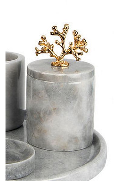 ege gross Gray Coral Cotton - Decorative Marble with Gold Detail