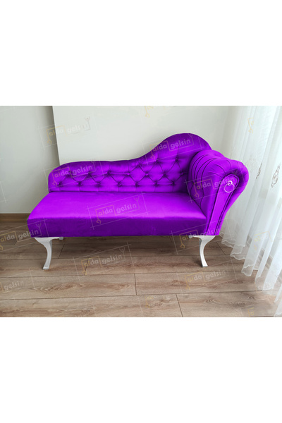 aldagelsin Ters Kol Dekoratif Bihter Koltuk Josefin Puf 130 cm Beyaz Ayak