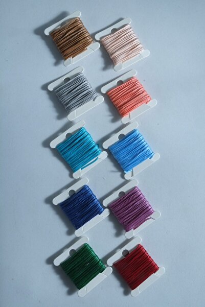 Eskişehir hobi sanat 3 metri 10 culori 1 mm frânghie cerată (TOTAL 30 de metr...