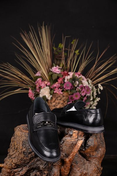 Pierre Cardin Μαύρο Γνήσιο Δερμάτινο Ανδρικό Loafer - Ορθοπεδικό και Σταθερό Μοντέλο