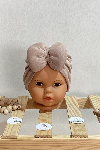 BEBECİBURADA Kız Bebek Fiyonklu Bone 0-12 Ay