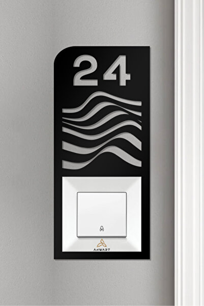 AHWART Ușă decorativă circulară - Lemn, cadru pentru priză sonerie Nr.:24
