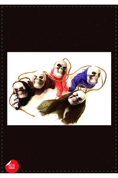 OMZ 5 Pieces 120cm Girls and Boys Toy - Skull Shaped, Hanging Ornament Skeleton Heads