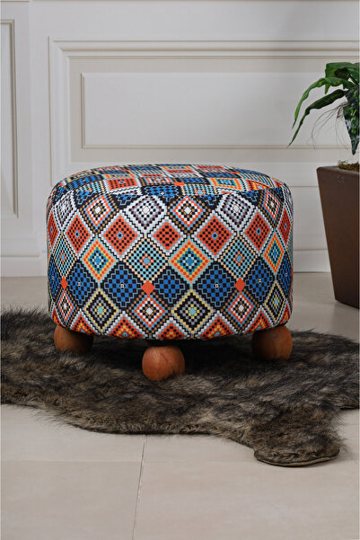 PUFMANYA POLO 45 X 45 CM EFSANE DOĞAL GÜRGEN TOPUZAYAKLI ÇOK AMAÇLI PUF KOLTUK