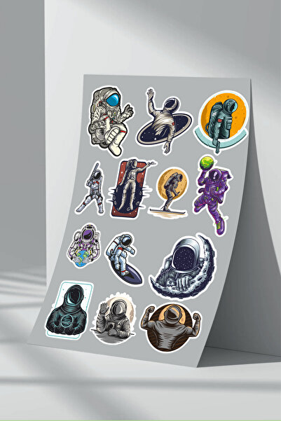 Sticker Market Set de autocolante pentru astronauți spațiali - 16 bucăți
