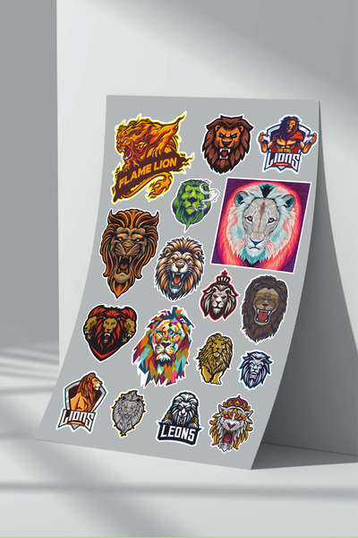 Sticker Market Aslan Lion - Set de autocolante de 8 piese
