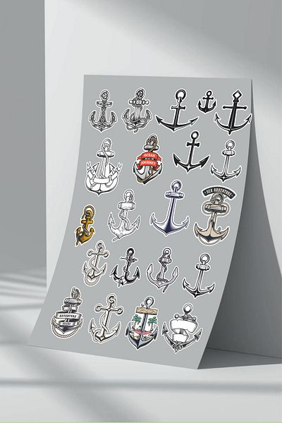 Sticker Market Set de autocolante Sailor Anchor - Pachet de 2