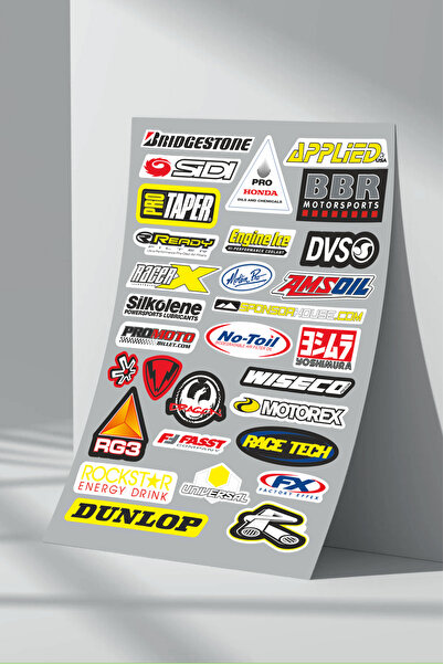Sticker Market مركبة دراجة نارية Sponsor - مجموعة ملصقات مكونة من 12 قطعة