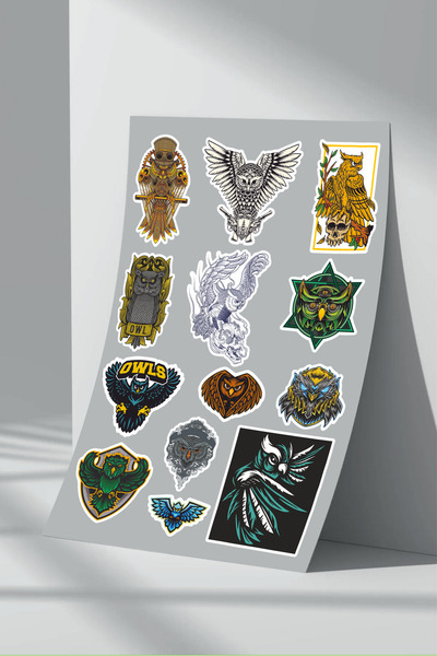 Sticker Market Set nalepnica Sova Sa deznom - Pakovanje od 4